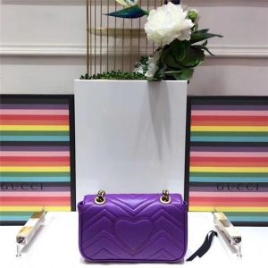 Gucci GG Marmont Matelasse Mini Bag Purple Leather