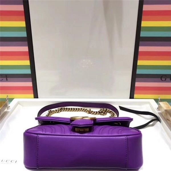 Gucci GG Marmont Matelasse Mini Bag Purple Leather