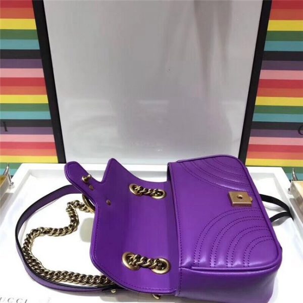 Gucci GG Marmont Matelasse Mini Bag Purple Leather