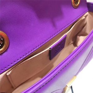 Gucci GG Marmont Matelasse Mini Bag Purple Leather