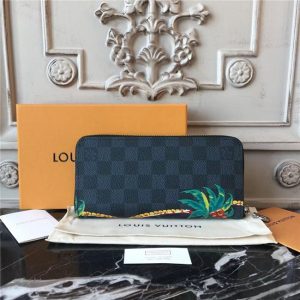 Louis Vuitton Zippy Wallet Vertical Damier Cobalt Canvas