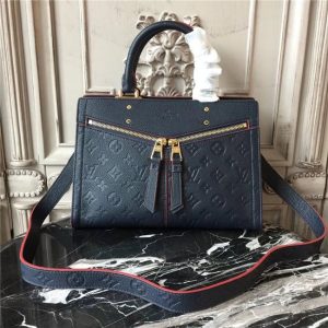 Louis Vuitton Zipped Handbag PM Monogram Empreinte Leather Marine Rouge