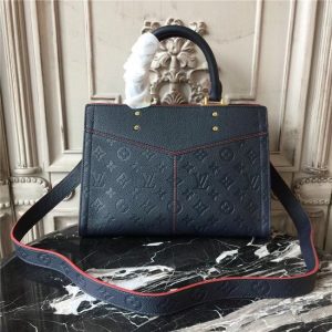 Louis Vuitton Zipped Handbag PM Monogram Empreinte Leather Marine Rouge