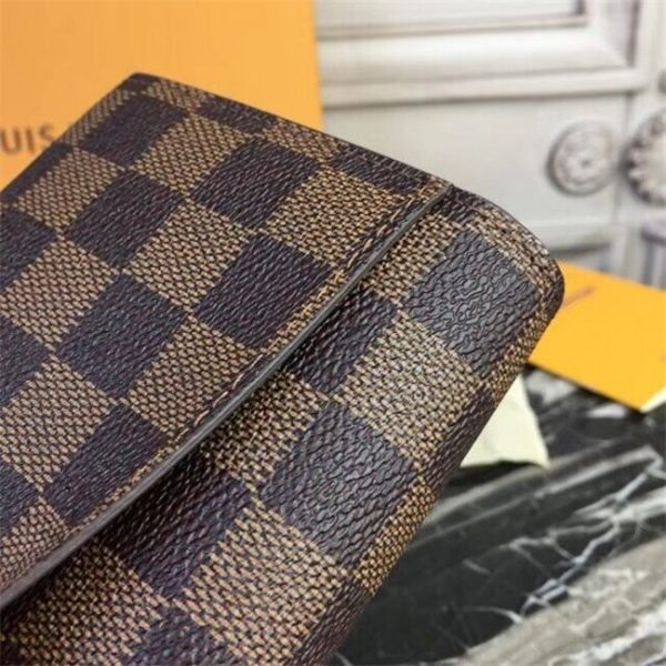 Louis Vuitton Sarah Wallet Damier Ebene Rose Ballerine