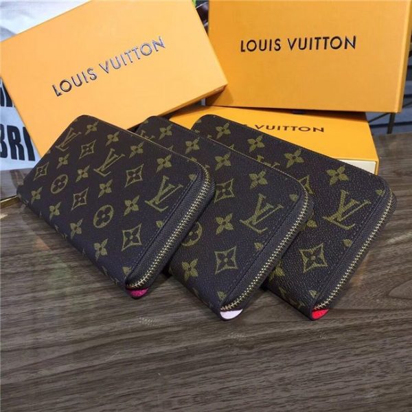 Louis Vuitton Zippy Wallet Monogram Canvas Rose Ballerine