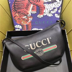 Gucci Print Half-Moon Hobo Bag (Varied Colors)