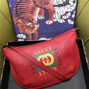 Gucci Print Half-Moon Hobo Bag (Varied Colors)