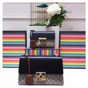 Gucci Padlock Small GG Supreme Canvas/Leather Shoulder Bag (Varied Colors)