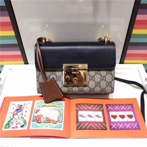 Gucci Padlock Small GG Supreme Canvas/Leather Shoulder Bag (Varied Colors)