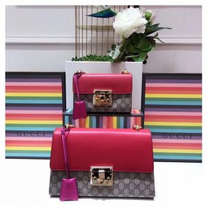 Gucci Padlock Small GG Supreme Canvas/Leather Shoulder Bag (Varied Colors)