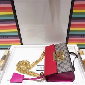 Gucci Padlock Small GG Supreme Canvas/Leather Shoulder Bag (Varied Colors)