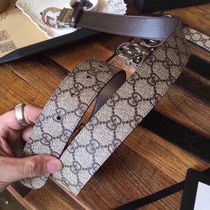 Gucci Reversible GG Supreme Belt Beige