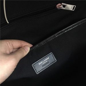 Yves Saint Laurent Classic City Backpack Khaki Cotton Gabardine Camouflage And Black Leather