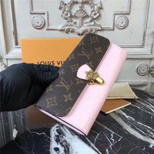 Louis Vuitton Cherrywood Wallet Patent Leather Rose Ballerine