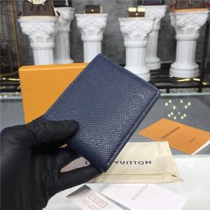 Louis Vuitton Slender ID Wallet Taiga Leather Bleu Marine