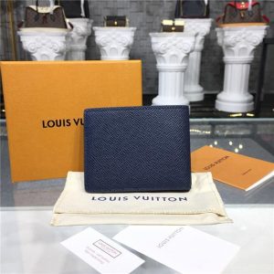 Louis Vuitton Slender ID Wallet Taiga Leather Bleu Marine