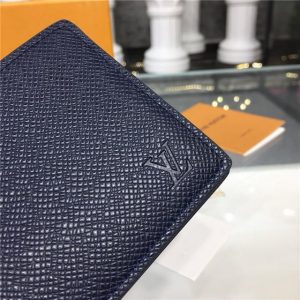 Louis Vuitton Slender ID Wallet Taiga Leather Bleu Marine