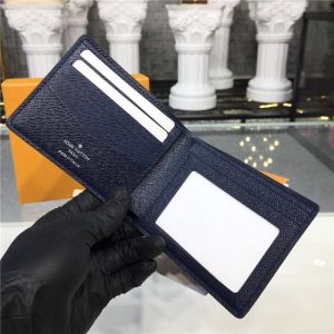 Louis Vuitton Slender ID Wallet Taiga Leather Bleu Marine