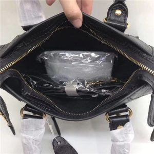 Balenciaga Classic Mini Lambskin City Tote Bag Black