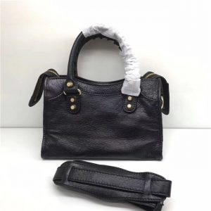 Balenciaga Classic Mini Lambskin City Tote Bag Black