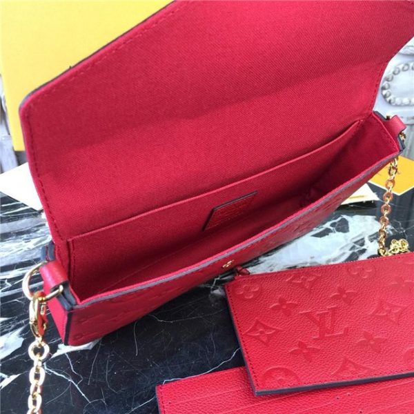 Louis Vuitton Pochette Felicie Monogram Empreinte Leather Cerise