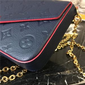 Louis Vuitton Pochette Felicie Monogram Empreinte Leather Marine Rouge