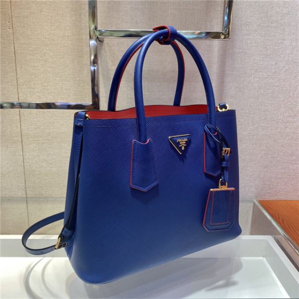 Prada Medium Double Textured-leather Tote Replicas (Varied Colors)