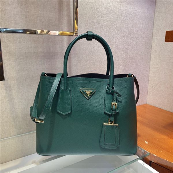 Prada Medium Double Textured-leather Tote Replicas (Varied Colors)