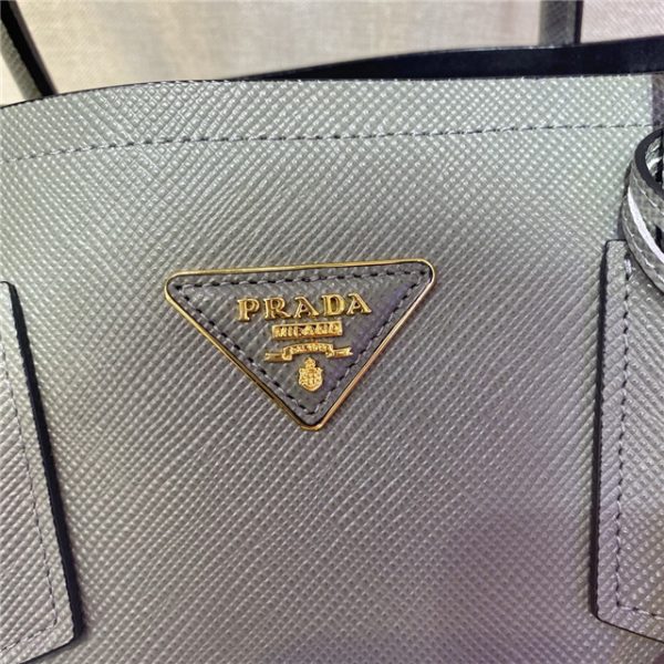 Prada Medium Double Textured-leather Tote Replicas (Varied Colors)