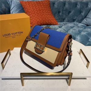 Louis Vuitton Dauphine MM Taurillon leather Bleu / Beige