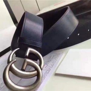 Gucci Leather Belt Replica with Double G Buckle (Varied Colors)