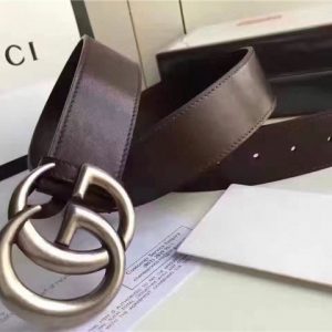 Gucci Leather Belt Replica with Double G Buckle (Varied Colors)