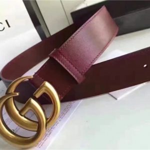 Gucci Leather Belt Replica with Double G Buckle (Varied Colors)