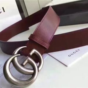 Gucci Leather Belt Replica with Double G Buckle (Varied Colors)