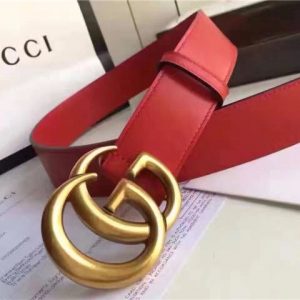 Gucci Leather Belt Replica with Double G Buckle (Varied Colors)