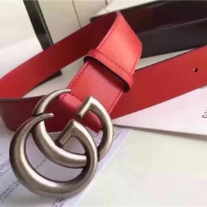 Gucci Leather Belt Replica with Double G Buckle (Varied Colors)