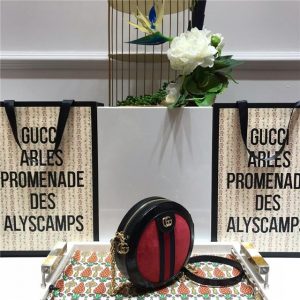 Gucci Mini Round Shoulder Bag Canvas/Suede (Varied Colors)