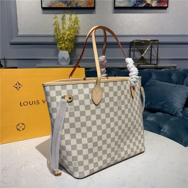 Louis Vuitton Damier Azur Neverfull Replica MM Rose Ballerine