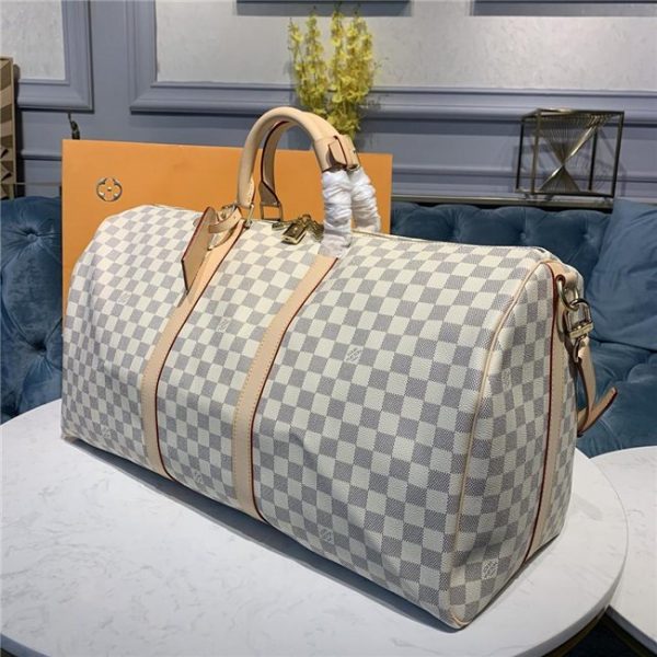 Louis Vuitton Keepall Bandouliere 55 Replica Damier Azur Canvas