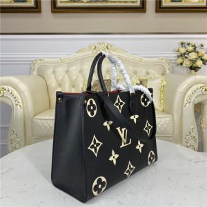 Louis Vuitton OnTheGo MM Monogram Empreinte Leather Black Replica