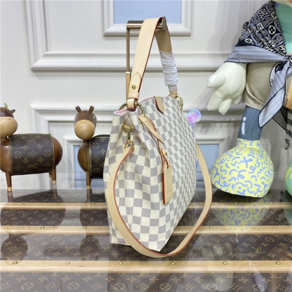 Louis Vuitton Graceful Damier Azur Replica Canvas PM Rose Ballerine