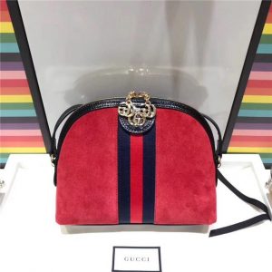 Gucci Ophidia Embroidered Small Shoulder Bag Suede