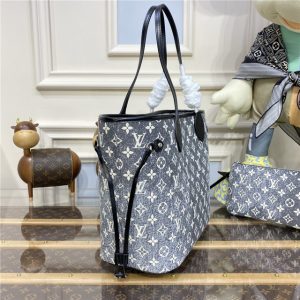 Louis Vuitton Neverfull MM Gray Denim