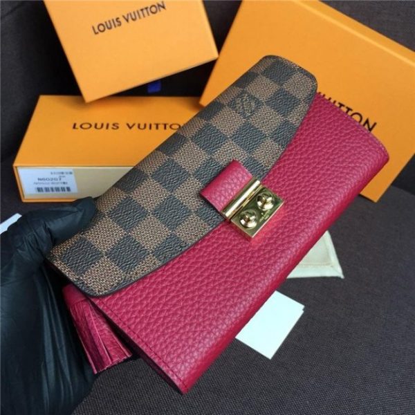 Louis Vuitton Croisette Wallet Damier Ebene Lie De Vin