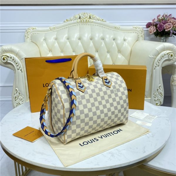 Louis Vuitton Speedy Bandouliere 30 Damier Azur Replica Canvas Blue