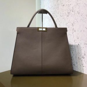 Fendi Peekaboo X-Lite Soft Calf Satchel Replica bag with FF Interior
