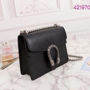 Gucci Dionysus GG Supreme Mini Bag Black Leather