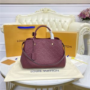 Louis Vuitton Montaigne MM Monogram Empreinte Leather Raisin