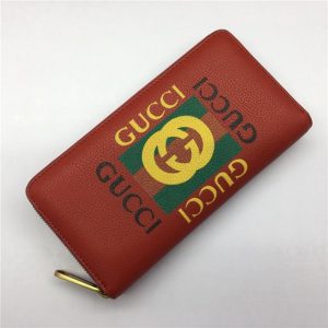 Gucci Print Leather Zip Around Wallet (Varied Colors)