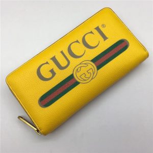 Gucci Print Leather Zip Around Wallet (Varied Colors)